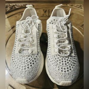 Steve Madden Women's Cease Rhinestone Lace-Up Trainers